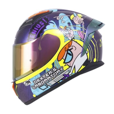 Casco moto shaft 582sp evo get out of my lab integral edicion limitada cartoon network