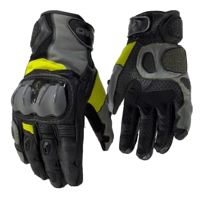 Guantes para moto armad gear strong cuero panel touch manga media