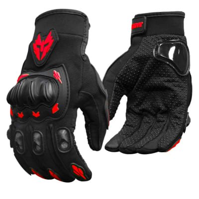 Guantes para moto jiaspeed st01 rojo con protecciones