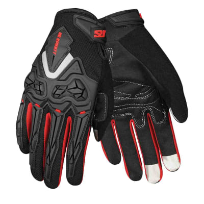 GUANTES MOTO MADBIKE RS SPURTT RS01 CON PROTECCIONES TOUCH NE/ROJO