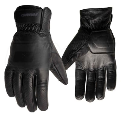 Guantes para moto armad gear cyber cuero touch manga media