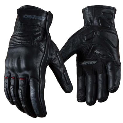Guantes para moto armad gear leon cuero panel touch manga media