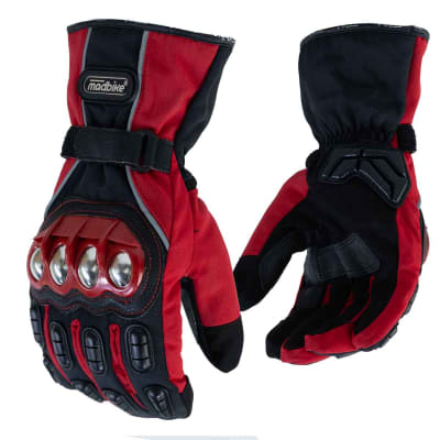 Guantes para moto largos madbike mad15s con protecciones touch invierno rj1