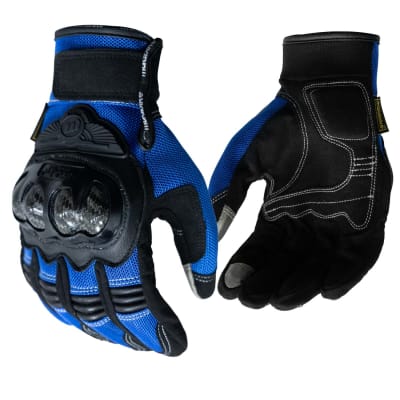 GUANTES MOTO MADBIKE MAD02 CON PROTECCIONES TOUCH AZUL