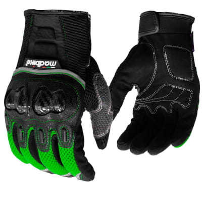 GUANTES MOTO MADBIKE MAD03 CON PROTECCIONES VERDE