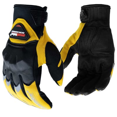 GUANTES MOTO MADBIKE MAD20 CON PROTECCIONES AMARILLO1