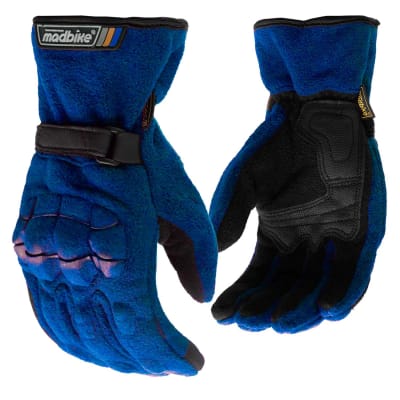GUANTES MOTO LARGOS MADBIKE INVIERNO TR02 AZUL