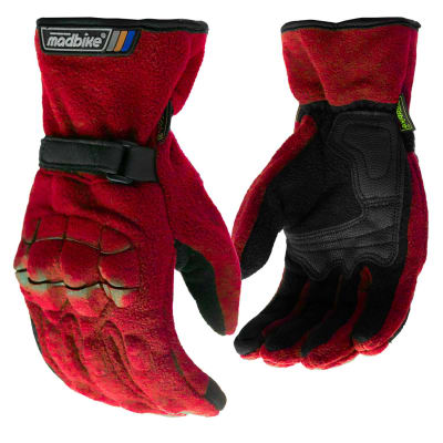 GUANTES MOTO LARGOS MADBIKE INVIERNO TR02 ROJO
