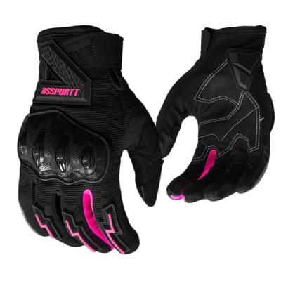 Guantes para moto RS Spurtt RS14 mujer ng/rosa1