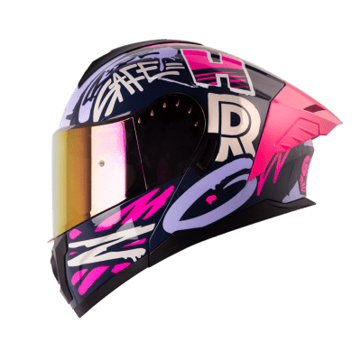 Casco moto hro 3480dv tags az.os mr abatible con sun visor dot