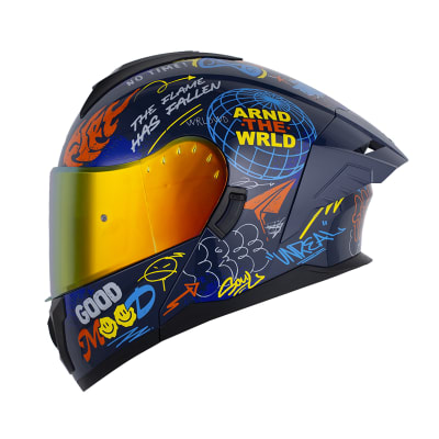 Casco moto hro 3480dv evo bll sht az.b rj abatible con sun visor dot