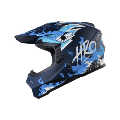 Casco moto hro MX-03 fire grunge az enduro motocross offroad