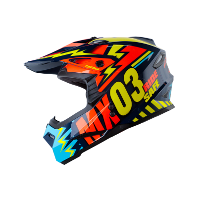 Casco moto hro MX-03 Scribble az.os nj.n enduro motocross offroad