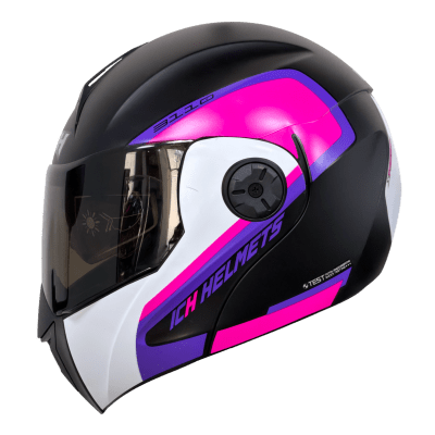 Casco moto ich 3110 xpacer fc abatible con sun visor certificación dot
