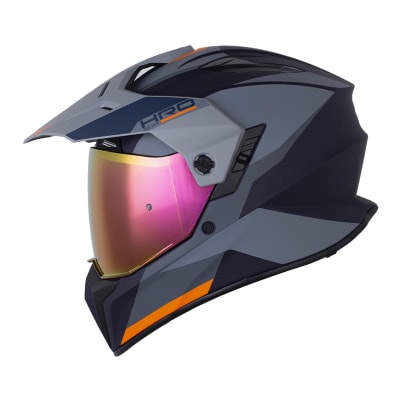 Casco moto hro mx-340dv long az.m rj multipropósito sun visor