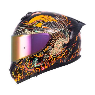 Casco moto integral shaft pro 610dv resurgimiento edición limitada artista1