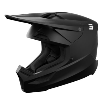 Casco moto shot furious solid black matt motocross enduro