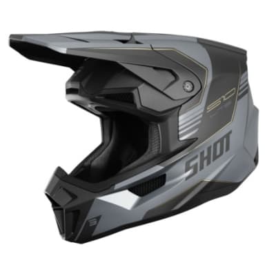 Casco moto shot lite s10 black grey matt motocross enduro