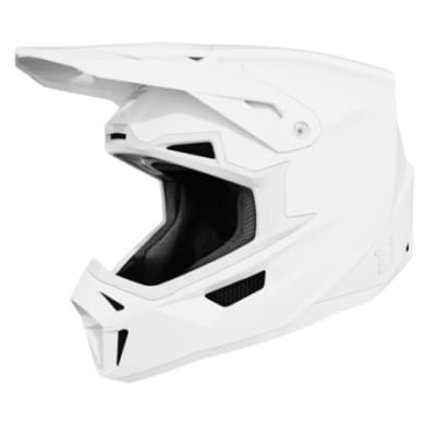Casco moto shot lite solid white glossy motocross enduro1
