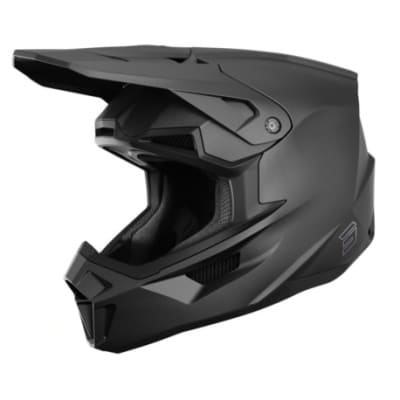 Casco moto shot lite solid black matt motocross enduro