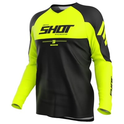 Polera moto shot draw private neon yellow motocross enduro1