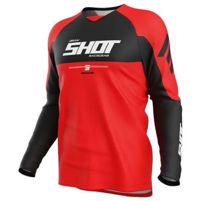 Polera moto shot draw private red motocross enduro