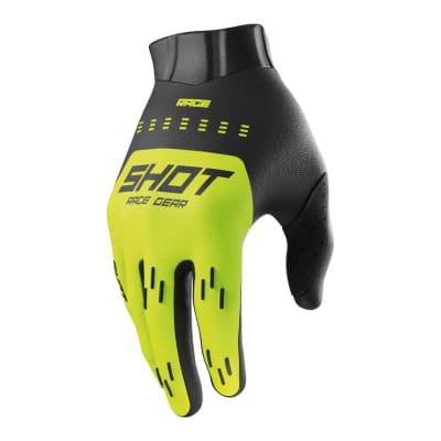 Guantes moto shot race kid evo neon yellow motocross enduro niño