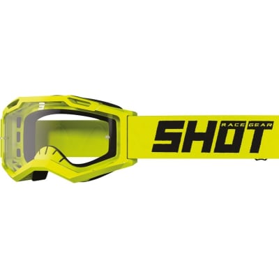 Antiparras moto Shot rocket kid 2.0 solid neon yellow glossy motocross enduro niño1