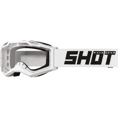 Antiparras moto Shot rocket kid 2.0 solid white glossy motocross enduro niño1