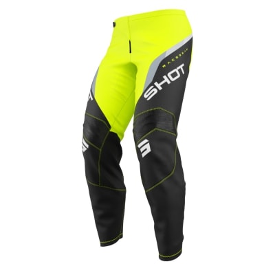 Pantalon moto shot draw kid daytona neon yellow motocross enduro niño1