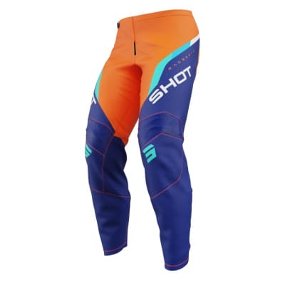 Pantalon moto shot draw kid daytona orange motocross enduro niño1