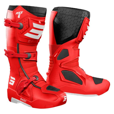 Botas moto shot race 4 red motocross enduro