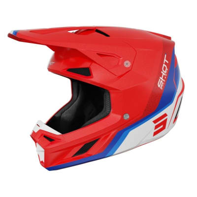 Casco moto shot speed atomic red pearly motocross enduro