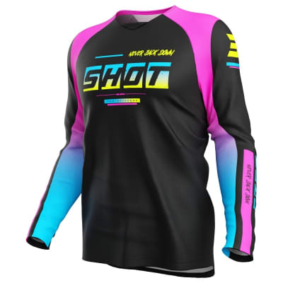 Polera moto shot draw kid block pink motocross enduro niño