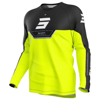 Polera moto shot draw kid daytona neon yellow motocross enduro niño1