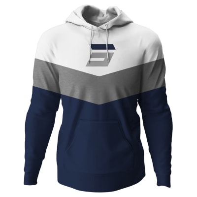 Poleron con gorro shot stripe navy