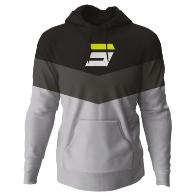 Poleron con gorro shot stripe black