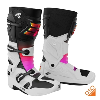 Botas moto shot race 8 holographic con D3O motocross enduro