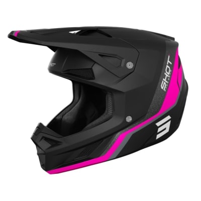 Casco moto shot speed atomic pink matt motocross enduro