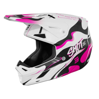 Casco moto shot speed beast pink pearly motocross enduro