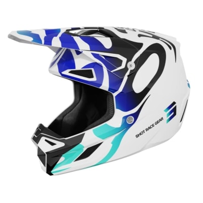Casco moto shot speed ghost blue glossy motocross enduro1