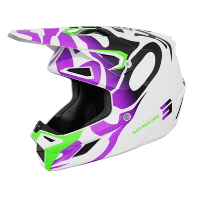 Casco moto shot speed kid ghost purple glossy motocross enduro niño