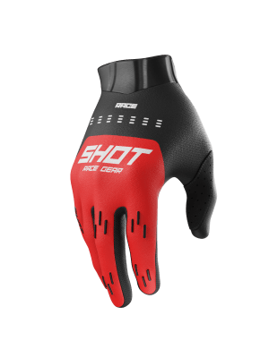 Guantes moto shot race kid evo red motocross enduro niño