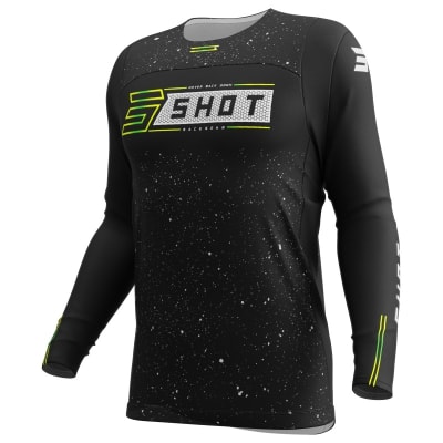 Polera moto shot contact art black motocross enduro