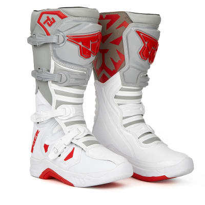 Botas para moto tiger racing tr-t3 blanco / rojo motocross enduro1