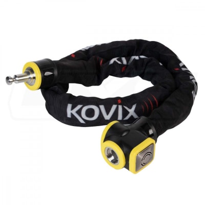 Cadena con eslabón reforzado y alarma kovix 10mm x 120cm