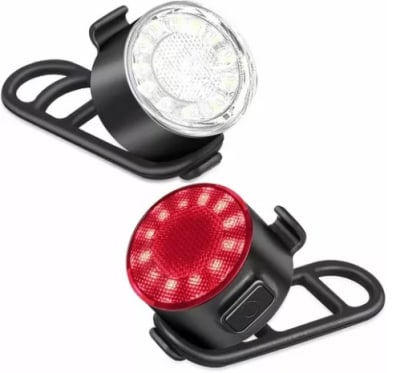 Set de luces led para bicicleta blanco rojo xa313 recargables usb