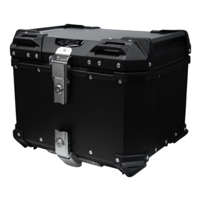 Maleta moto top case 4rs e702 45 litros aluminio black desmontable
