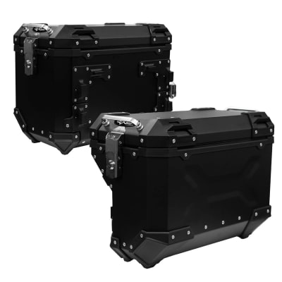 MALETAS LATERALES PARA MOTO 4RS V40S 85 LITROS ALUMINIO NEGRA UNIVERSAL DESMONTABLES