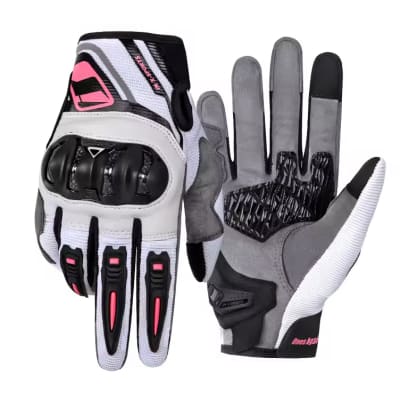 Guantes para moto ones again mg28 rosa con protecciones touch
